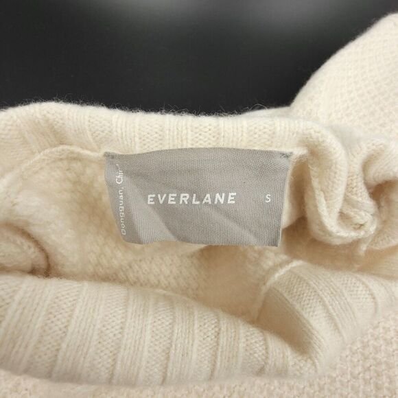 Everlane The Honeycomb Funnel Neck in Wool Cashmere Bone Minimal Quiet Luxury - Picture 2 of 9